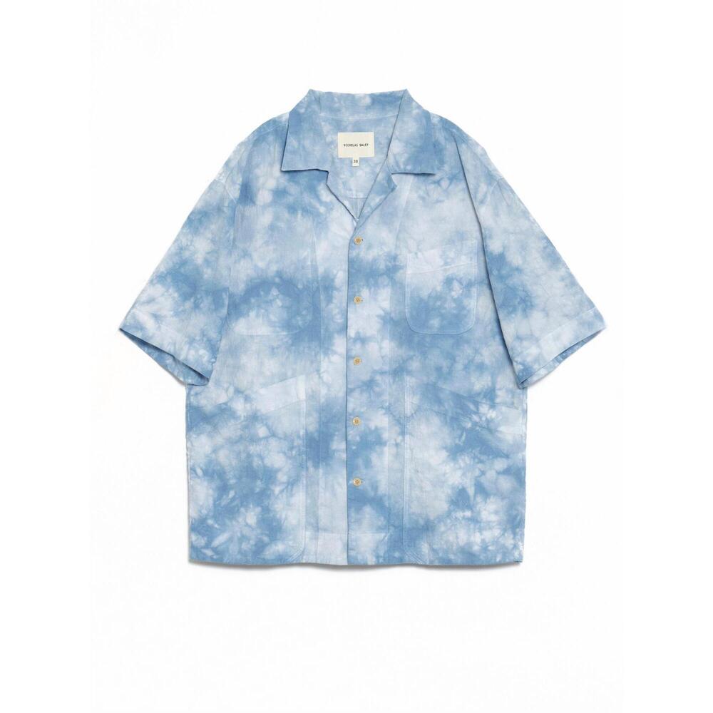 NEW NICHOLAS DALEY men's beach shirt in blue